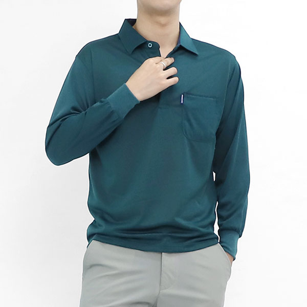 빌리버스 골프웨어 남자 티셔츠 기능성 스판 긴팔 카라 티셔츠 PK0184