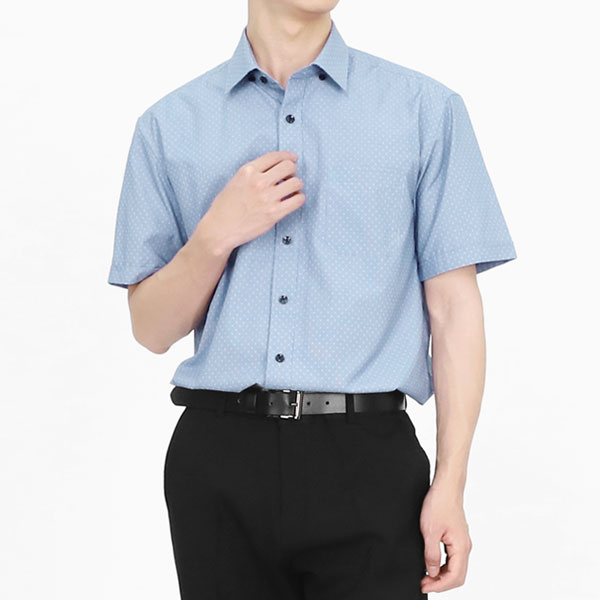 빌리버스 남자 일반핏 패턴 셔츠 반팔 여름 정장 남방 BSV124