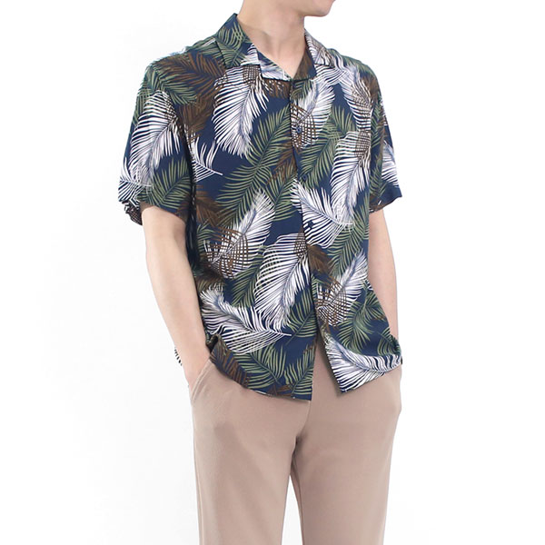 빌리버스 남자 반팔 셔츠 BSV103 남성 패턴 일반핏 캐주얼 남방
