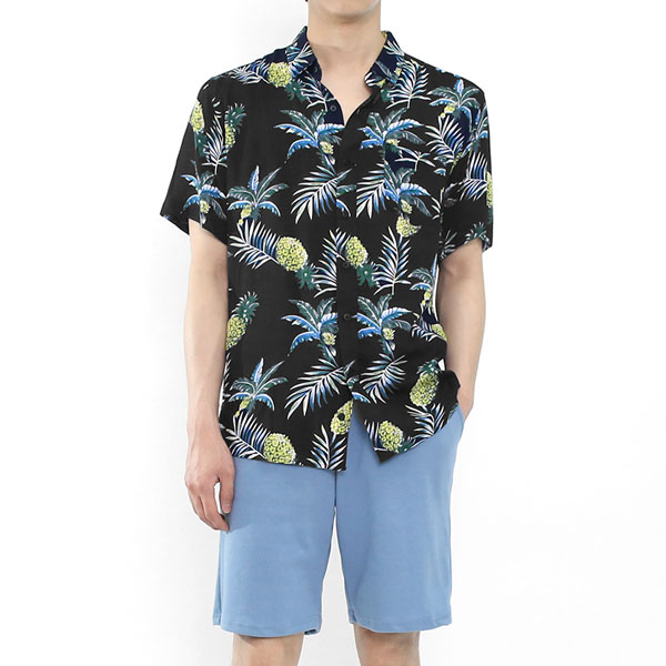 빌리버스 남자 반팔 셔츠 BBI049 시원한 남성 패턴 여름 일반핏 남방