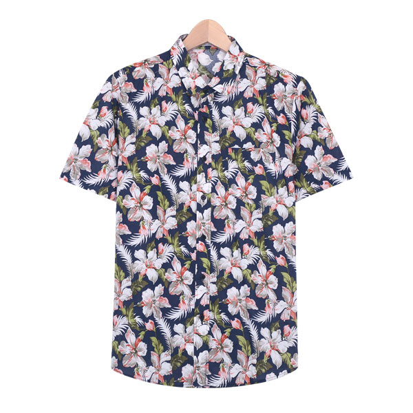 빌리버스 남성 반팔 셔츠 BBI034 시원한 남자 패턴 일반핏 여름 남방