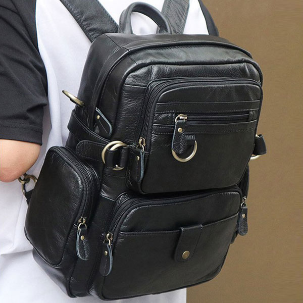 빌리버스 남자 백팩 BJI464 가죽 노트북 14 수납가능 직장인 가방